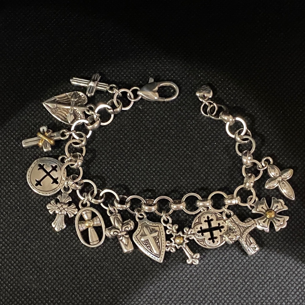 Brighton  Silver Plated Cross Charm Bracelet